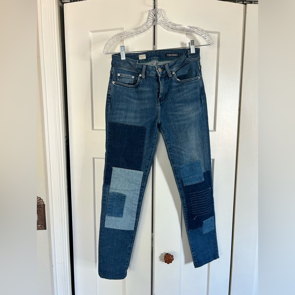 Tommy Hilfiger Blue Patchwork Straight Jeans - Size 26